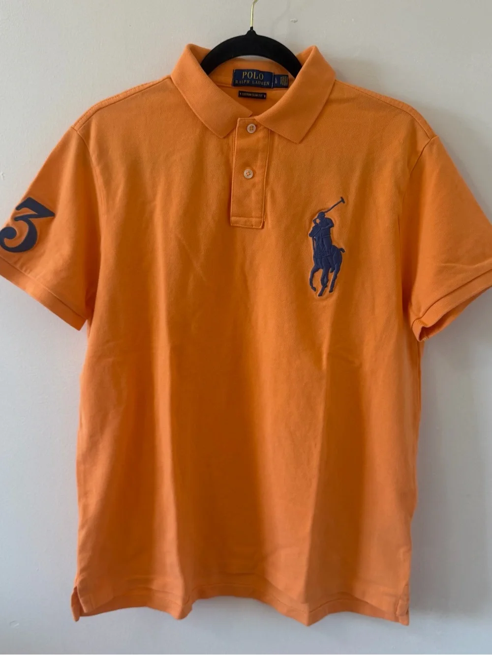 Polo Ralph Lauren - Men’s Big Pony Polo Shirt Custom Slim Fit - Orange, L